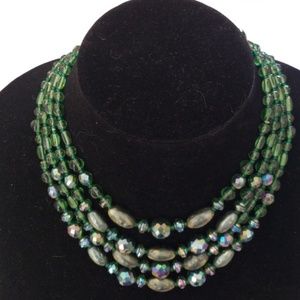 VINTAGE Czech Glass Necklace 14" plus 2.5 extender